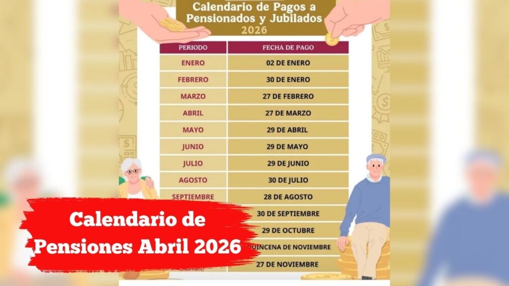 Calendario de Pensiones Abril 2026: Fechas de Pago para Jubilados y Pensionados